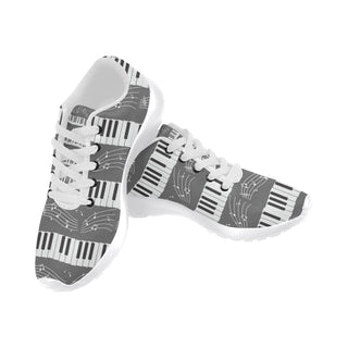 Piano Pattern White Sneakers for Men - TeeAmazing