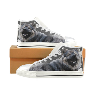 Eurasier White High Top Canvas Women's Shoes/Large Size - TeeAmazing