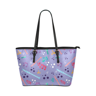 Flute Pattern Leather Tote Bag/Small - TeeAmazing
