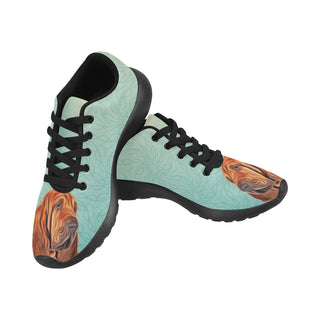Bloodhound Lover Black Sneakers for Women - TeeAmazing