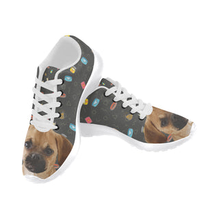 Puggle Dog White Sneakers Size 13-15 for Men - TeeAmazing