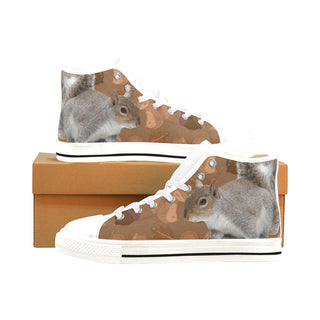 Squirrel White Men’s Classic High Top Canvas Shoes /Large Size - TeeAmazing