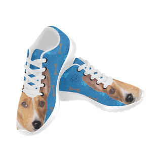 Basenji Dog White Sneakers Size 13-15 for Men - TeeAmazing
