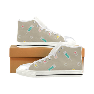 Nurse White High Top Canvas Shoes for Kid - TeeAmazing