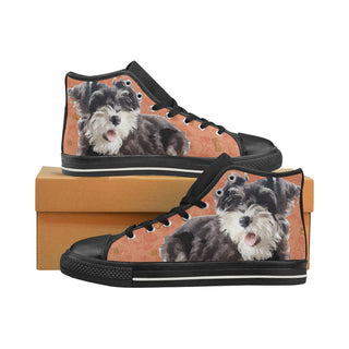 Miniature Schnauzer Black High Top Canvas Women's Shoes/Large Size - TeeAmazing