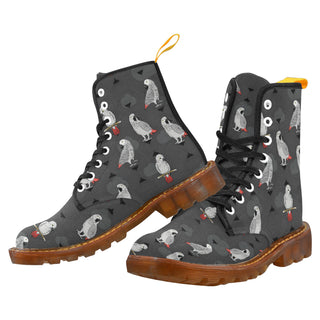 African Greys Black Boots For Men - TeeAmazing