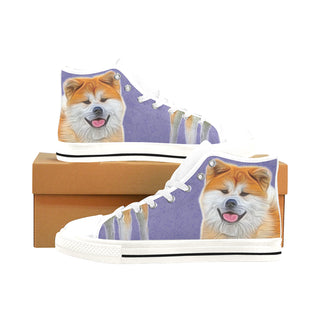 Akita Lover White Men’s Classic High Top Canvas Shoes /Large Size - TeeAmazing