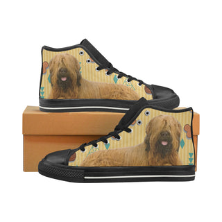 Briard Dog Black High Top Canvas Women's Shoes/Large Size - TeeAmazing