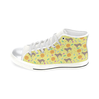 Newfoundland Pattern White High Top Canvas Shoes for Kid - TeeAmazing