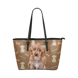 Cockapoo Dog Leather Tote Bag/Small - TeeAmazing