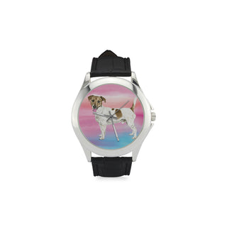 Jack Russell Terrier Water Colour No.1 Women's Classic Leather Strap Watch - TeeAmazing