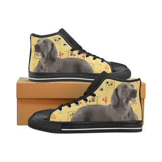 Weimaraner Black High Top Canvas Shoes for Kid - TeeAmazing