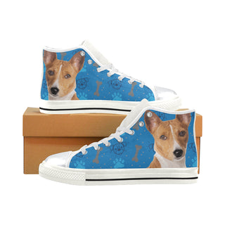 Basenji Dog White High Top Canvas Shoes for Kid - TeeAmazing