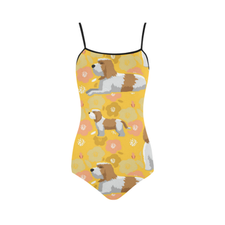 Petit Basset Griffon Vendéen Flower Strap Swimsuit ( Model S05) - TeeAmazing