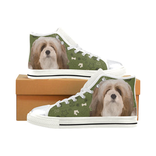 Lhasa Apso Dog White High Top Canvas Women's Shoes/Large Size - TeeAmazing