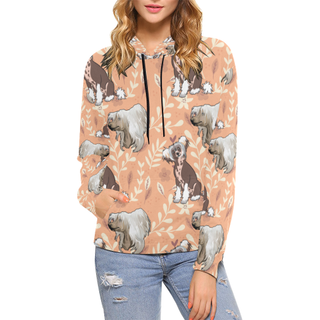 Chinese Crested Flower All Over Print Hoodie for Women (USA Size) (Model H13) - TeeAmazing