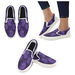 Luna Pattern White Women's Slip-on Canvas Shoes - TeeAmazing