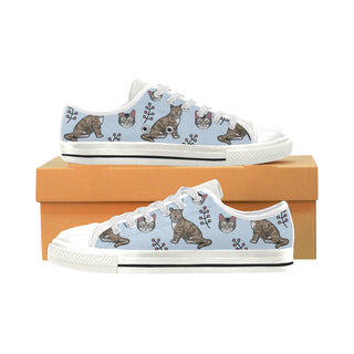 American Shorthair White Low Top Canvas Shoes for Kid - TeeAmazing