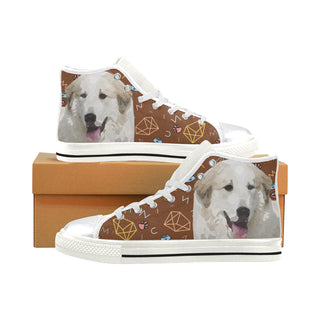 Great Pyrenees Dog White High Top Canvas Women's Shoes/Large Size - TeeAmazing