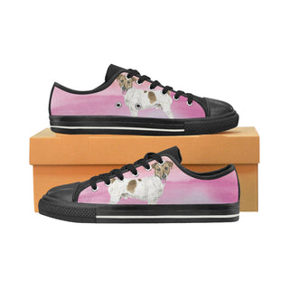 Jack Russell Terrier Water Colour No.1 Black Men's Classic Canvas Shoes - TeeAmazing