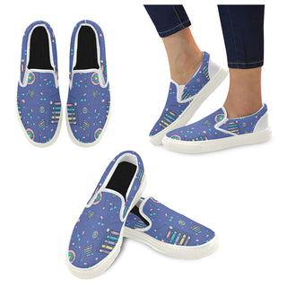 Marimba Pattern White Women's Slip-on Canvas Shoes - TeeAmazing