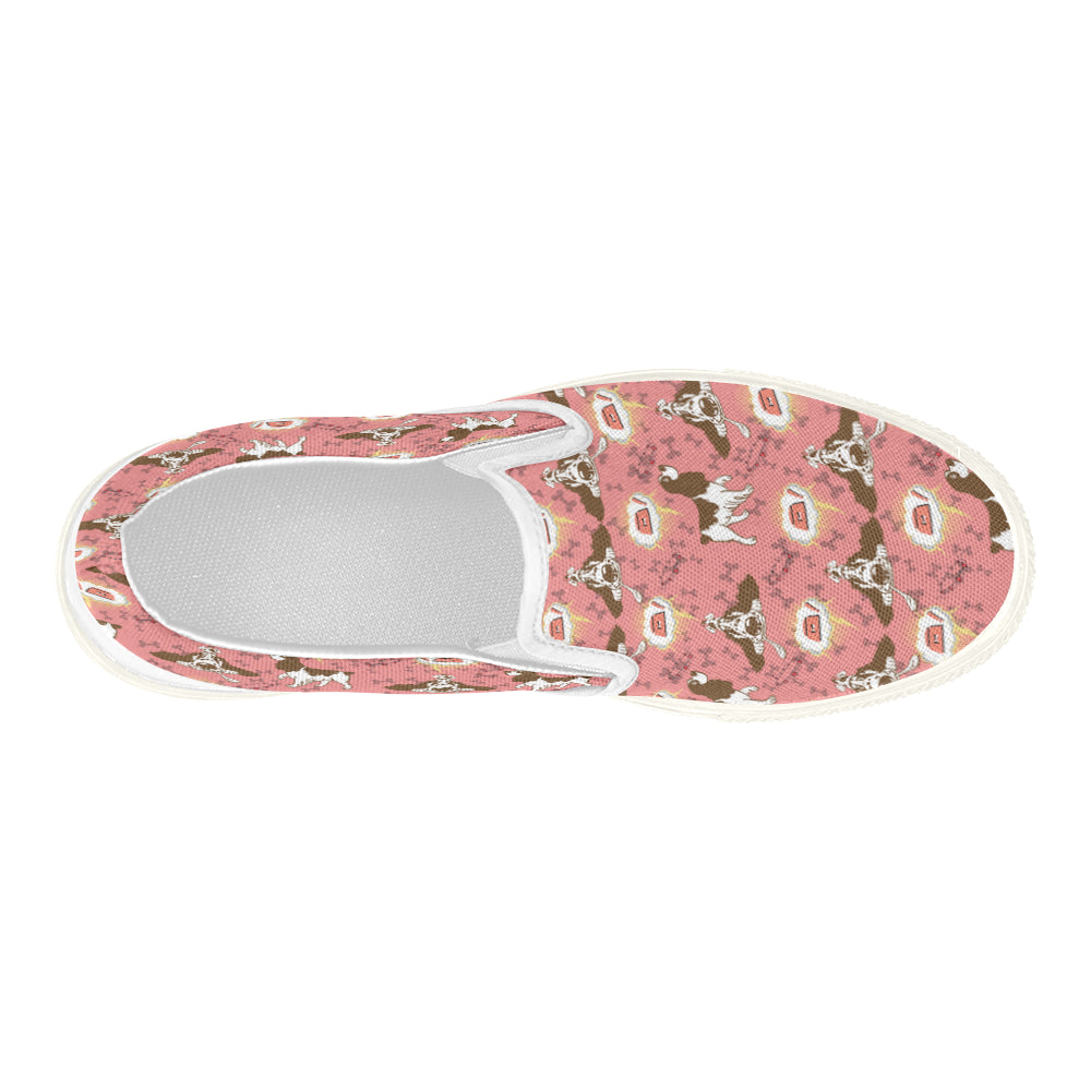 English Cocker Spaniel Pattern White Women's Slip-on Canvas Shoes - TeeAmazing