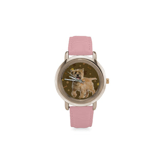 Cairn Terrier Dog Women's Rose Gold Leather Strap Watch - TeeAmazing