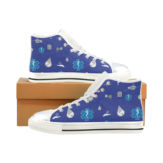 Paramedic Pattern White High Top Canvas Shoes for Kid - TeeAmazing