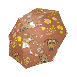 American Staffordshire Terrier Flower Foldable Umbrella - TeeAmazing