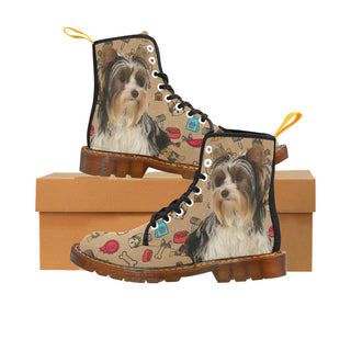 Biewer Terrier Black Boots For Women - TeeAmazing