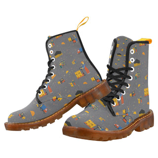 Forklift Driver Pattern Black Boots For Women - TeeAmazing