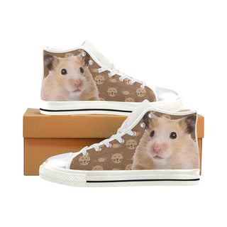 Hamster White High Top Canvas Shoes for Kid - TeeAmazing