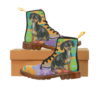 Dachshund Water Colour No.2 Black Boots For Women - TeeAmazing