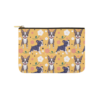 Boston Terrier Flower Carry-All Pouch 9.5''x6'' - TeeAmazing