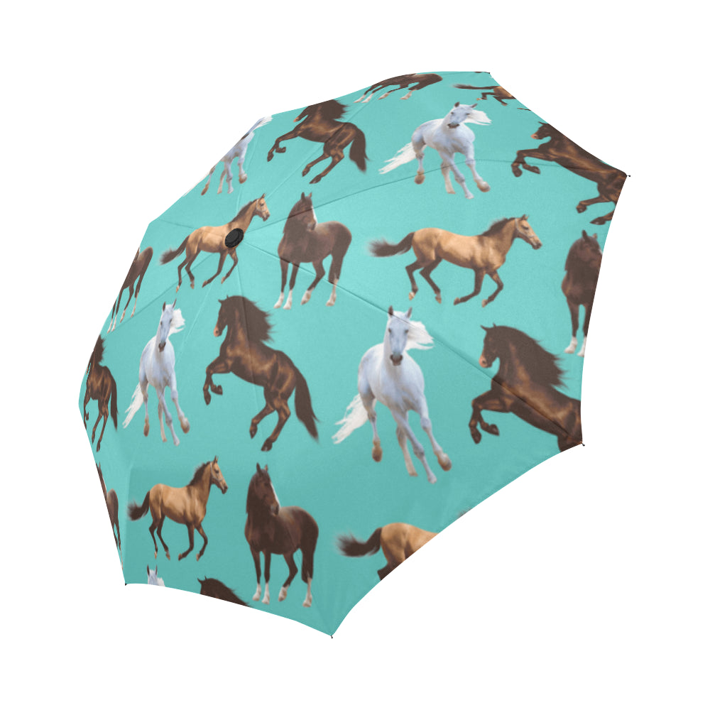 Horse Pattern Auto-Foldable Umbrella - TeeAmazing