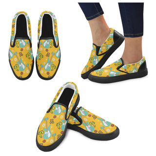 Bass Guitar Pattern Black Women's Slip-on Canvas Shoes - TeeAmazing