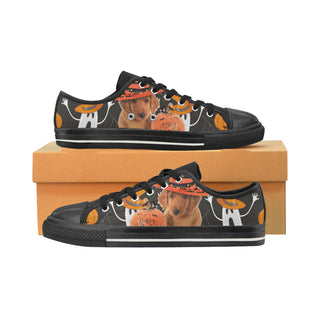 Golden Retriever Halloween Black Men's Classic Canvas Shoes - TeeAmazing