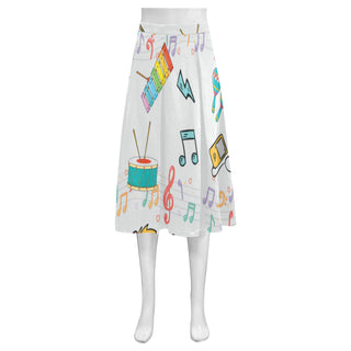 Cute Music Mnemosyne Women's Crepe Skirt (Model D16) - TeeAmazing