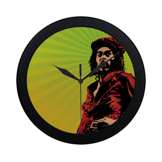 Bob Marley Black Circular Plastic Wall clock - TeeAmazing