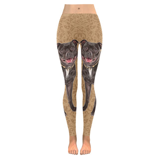 Staffordshire Bull Terrier Lover Low Rise Leggings (Invisible Stitch) (Model L05) - TeeAmazing