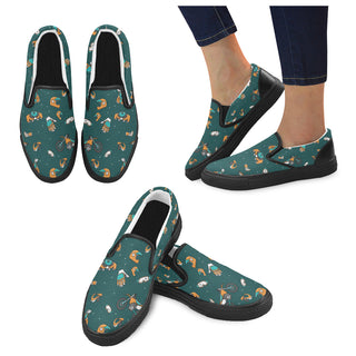 Motocross Pattern Black Women's Slip-on Canvas Shoes - TeeAmazing