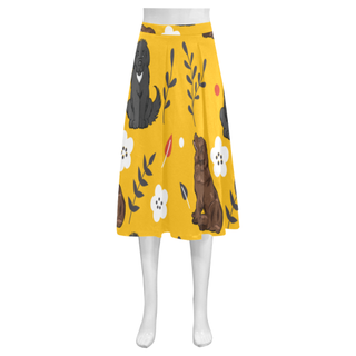 Newfoundland Flower Mnemosyne Women's Crepe Skirt (Model D16) - TeeAmazing