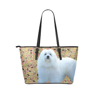 Coton De Tulear Dog Leather Tote Bag/Small - TeeAmazing