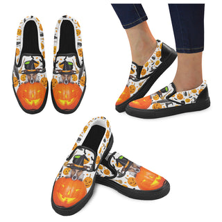 Jack Russell Halloween Black Women's Slip-on Canvas Shoes - TeeAmazing