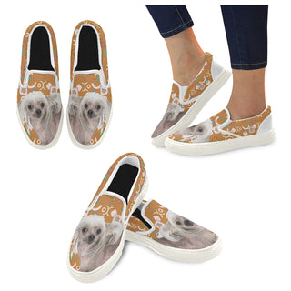 Cute Chinese Crested White Women's Slip-on Canvas Shoes - TeeAmazing