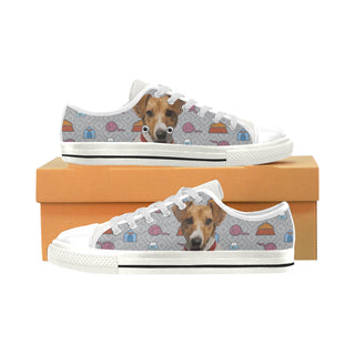 Jack Russell Terrier White Low Top Canvas Shoes for Kid - TeeAmazing