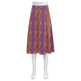 Violin Pattern Mnemosyne Women's Crepe Skirt - TeeAmazing