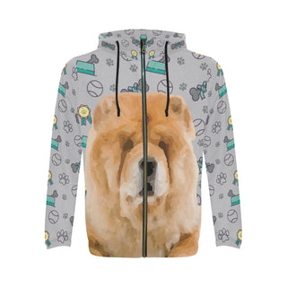 Chow Chow Dog All Over Print Full Zip Hoodie for Men - TeeAmazing
