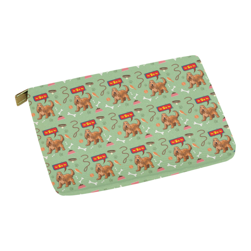 American Cocker Spaniel Pattern Carry-All Pouch 12.5x8.5 - TeeAmazing