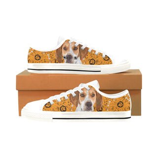 Coonhound White Men's Classic Canvas Shoes/Large Size - TeeAmazing